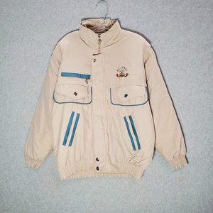 Playboy Women Jacket 2XL Beige Full‎ Zip Logo Embroidered READ